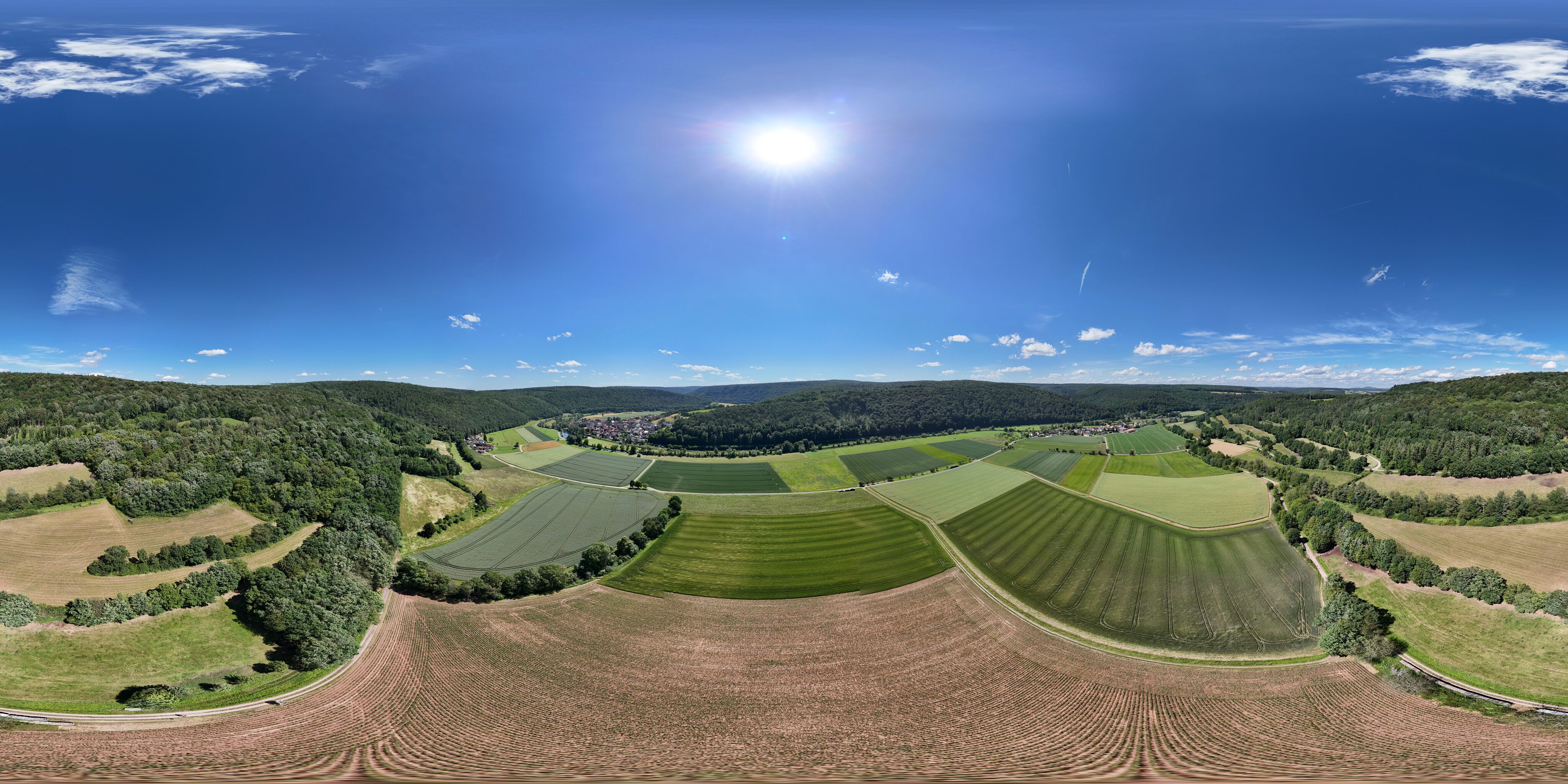 360°-Panorama des Saaletals