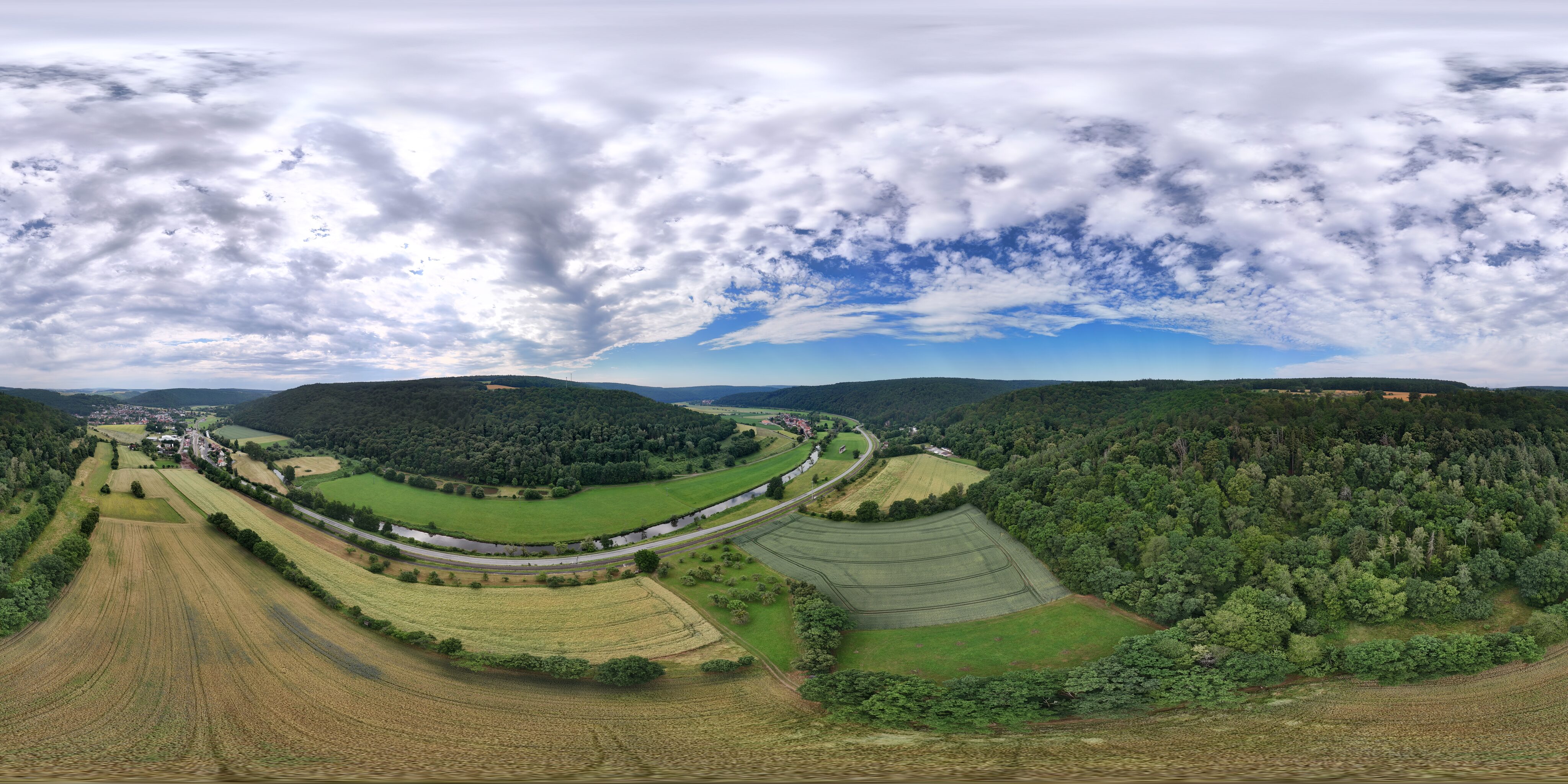 360°-Blick ins Saaletal bei Gräfendorf