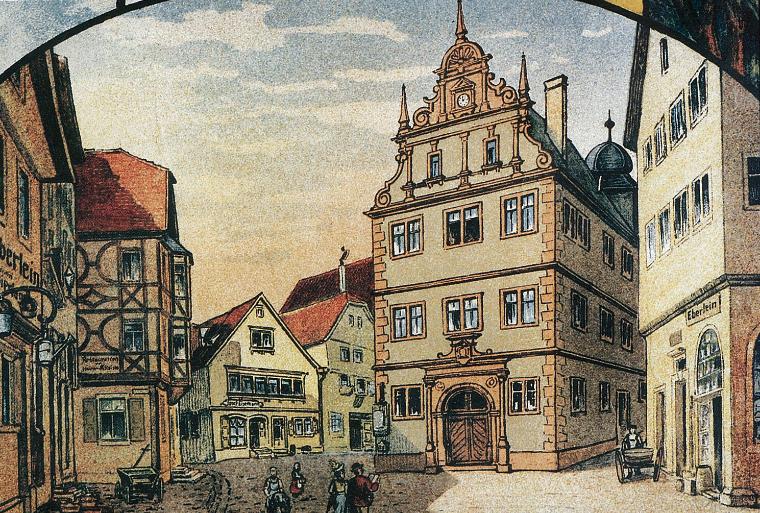 Das alte Gemündener Rathaus, eine Ansicht aus dem 18. Jahrhundert